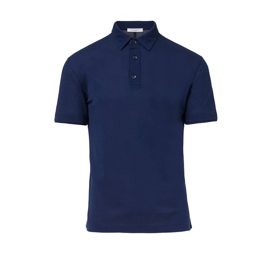 Paolo Pecora Polo in Cotone Piquet - Blu Navy Economico