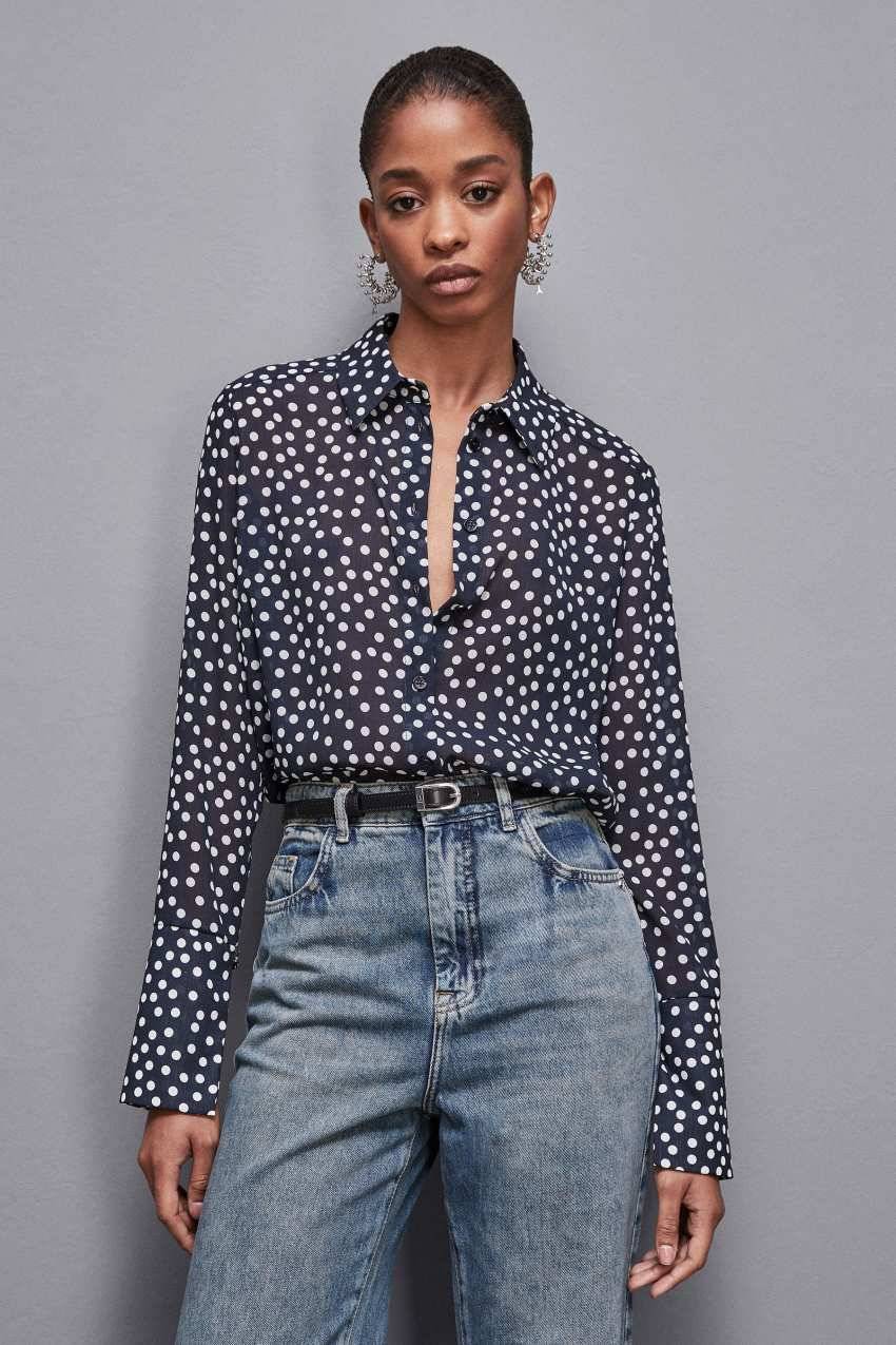 Patrizia Pepe Camicia regular fit in georgette Offerte