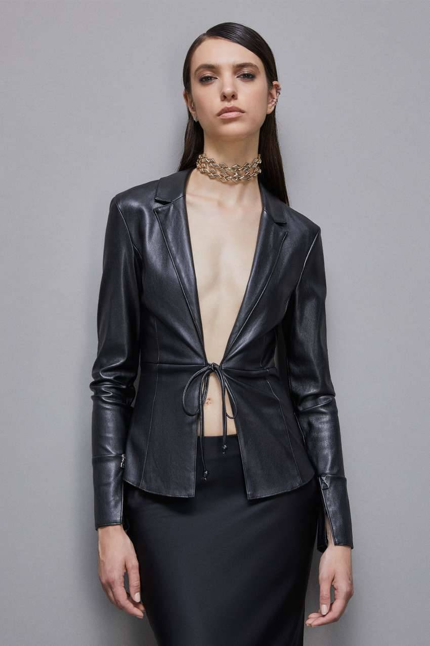 Patrizia Pepe Overshirt giacca camicia effetto pelle Qualità