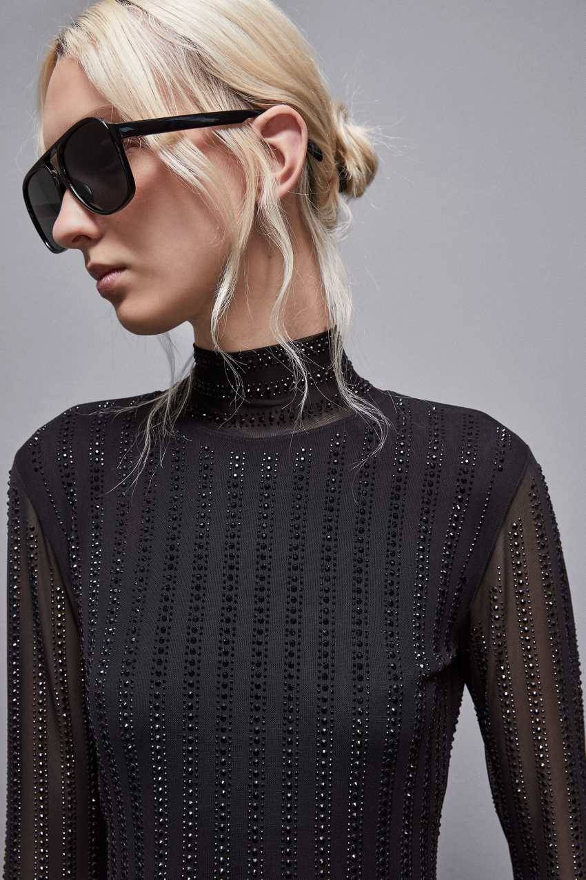 Patrizia Pepe Abito maniche lunghe con strass Acquista Ora