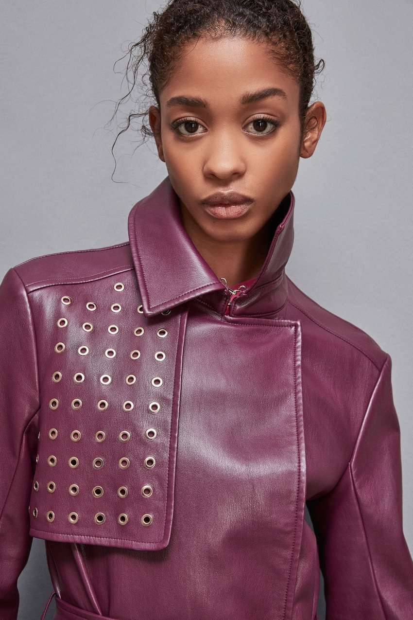 Patrizia Pepe Trench lungo in ecopelle con zip Promozione Limitata