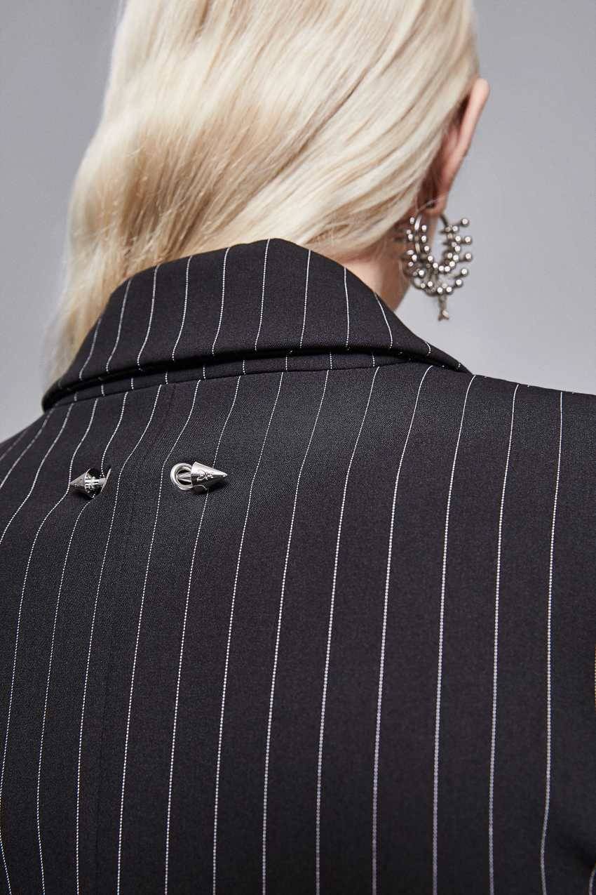 Patrizia Pepe Cappotto lungo gessato in flanella Online