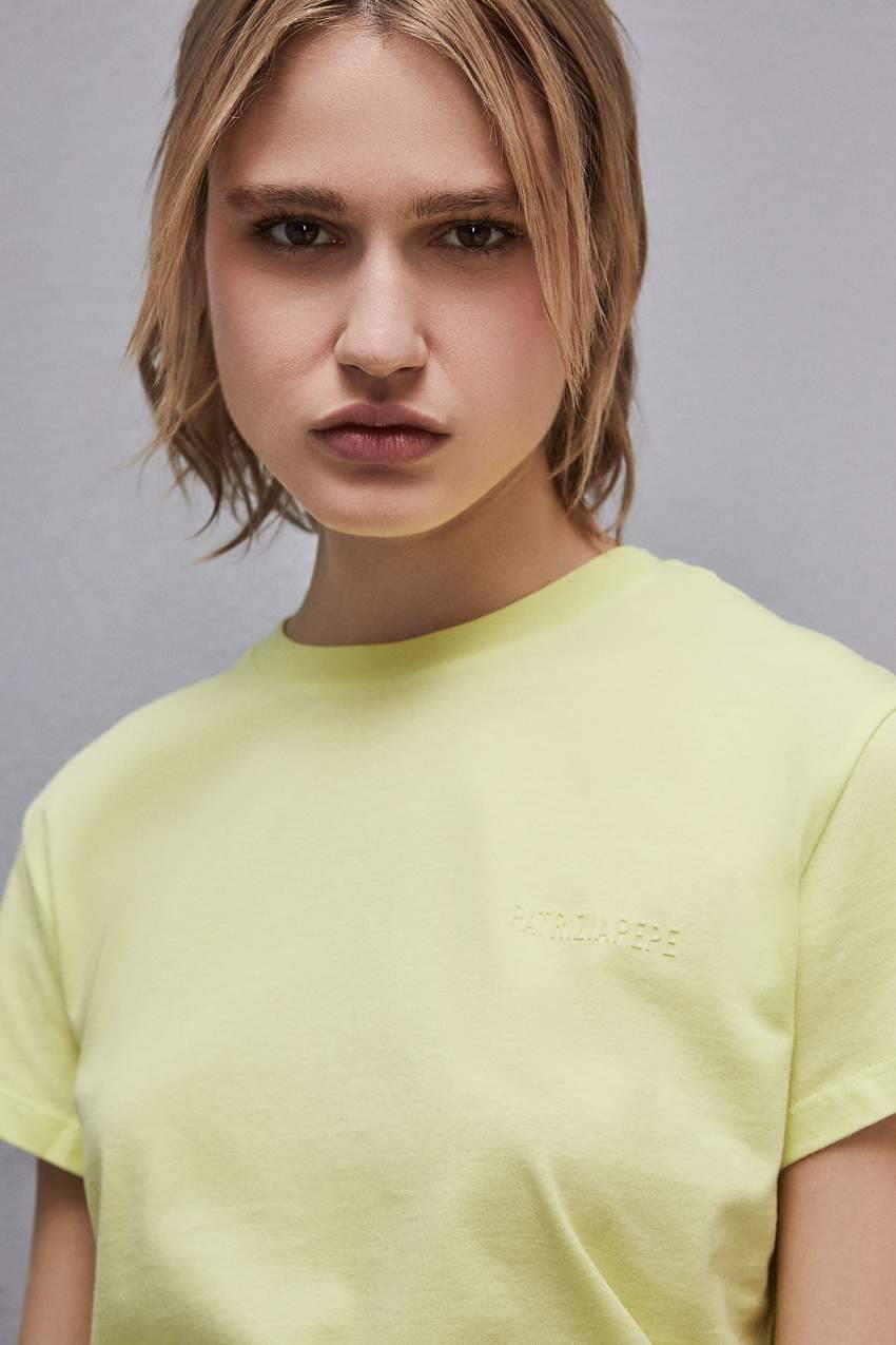 Patrizia Pepe T-shirt maniche corte con logo in cotone organico Saldi Di Fabbrica