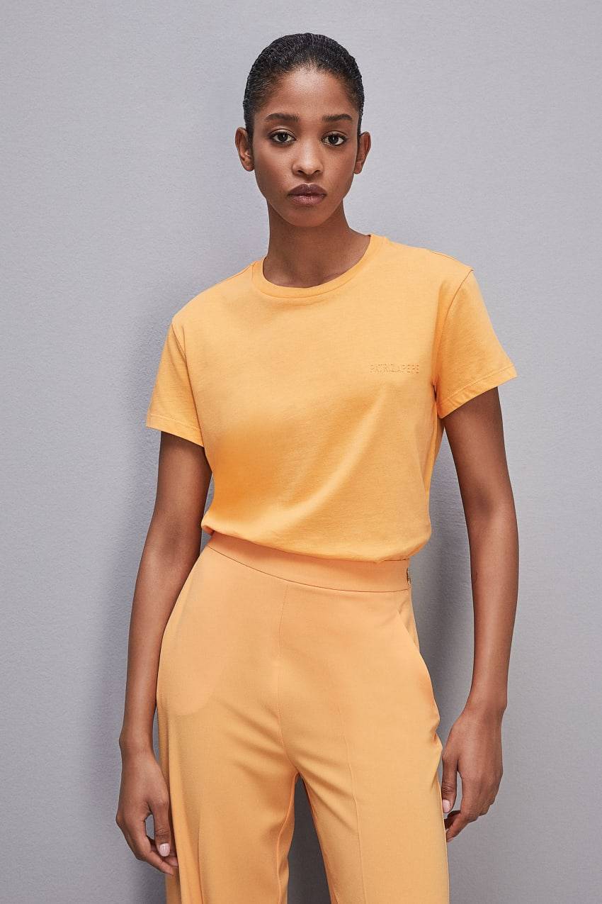 Patrizia Pepe T-shirt maniche corte con logo in cotone organico I Più Venduti