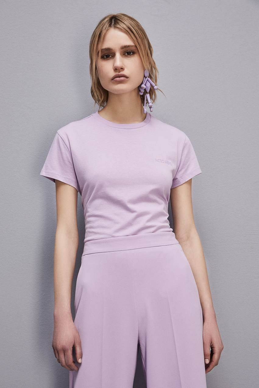 Patrizia Pepe T-shirt maniche corte con logo in cotone organico Vendite Flash