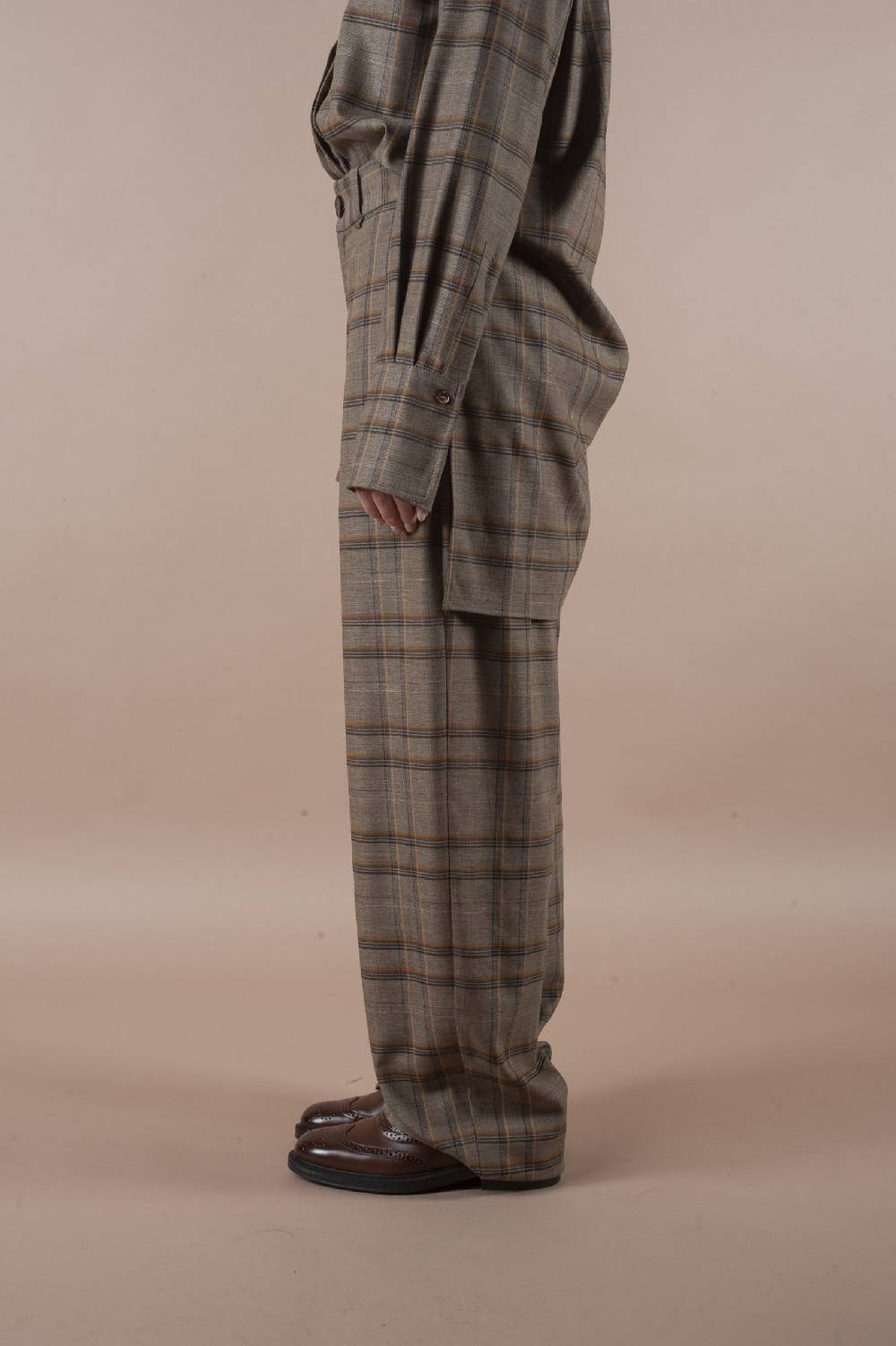 Pdr Phisique Du Role PHISIQUE DU ROLE MANNISH PANTS IN LIGHT TARTAN VIRGIN WOOL Presa