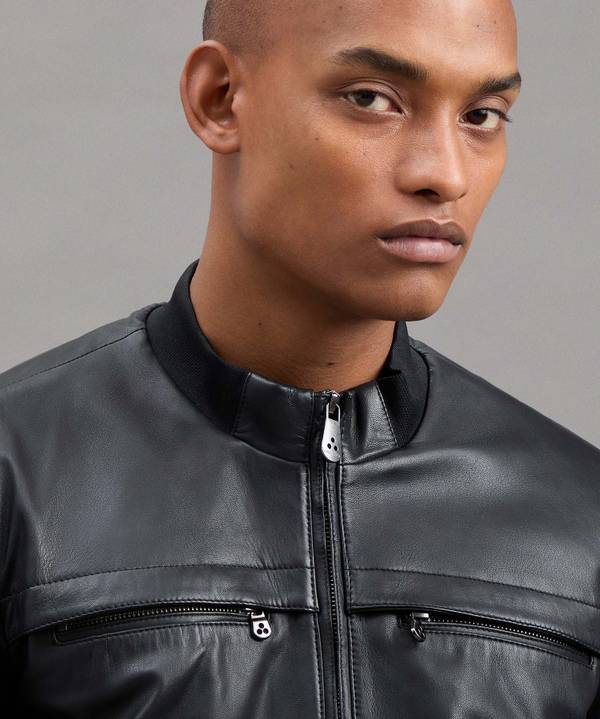 Peuterey Giacca Biker In Pelle Sconto