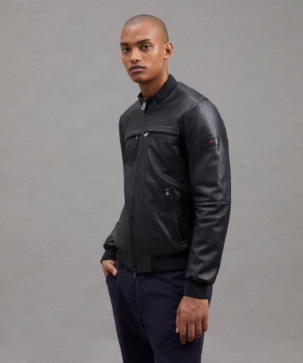 Peuterey Giacca Biker In Pelle Sconto