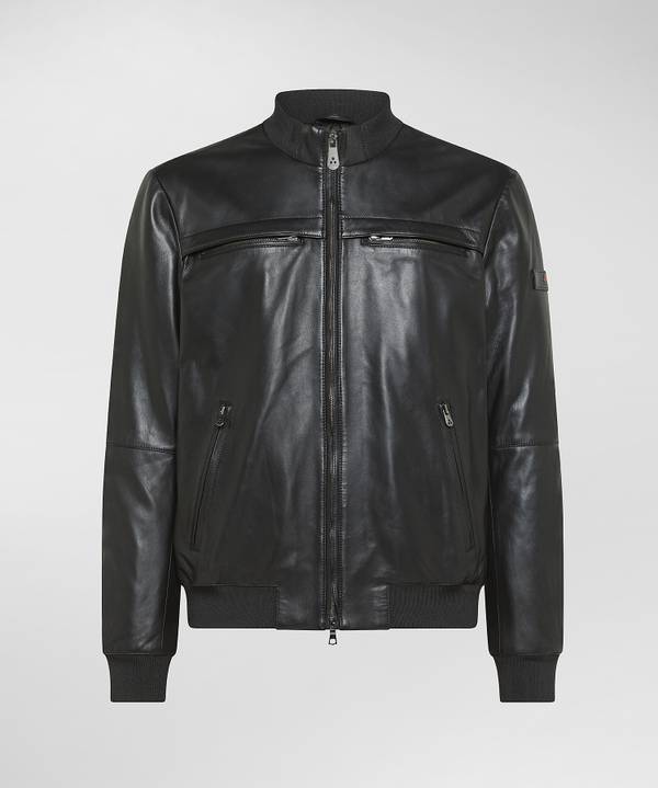 Peuterey Giacca Biker In Pelle Sconto