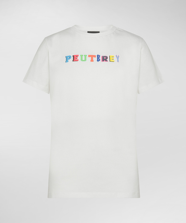 Peuterey T-shirt in cotone con stampa Italia