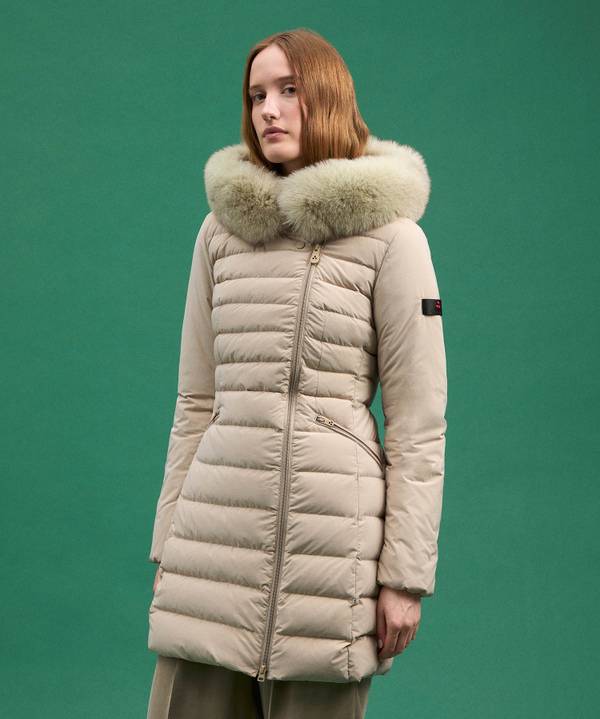 Peuterey Piumino Slim Con Pelliccia Nuovo