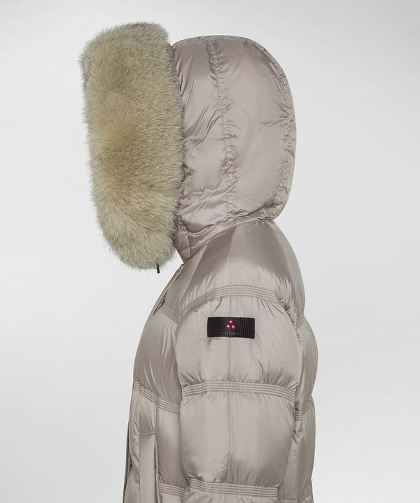 Peuterey Puffer Jacket Con Cappuccio Bordato In Pelliccia Promozione