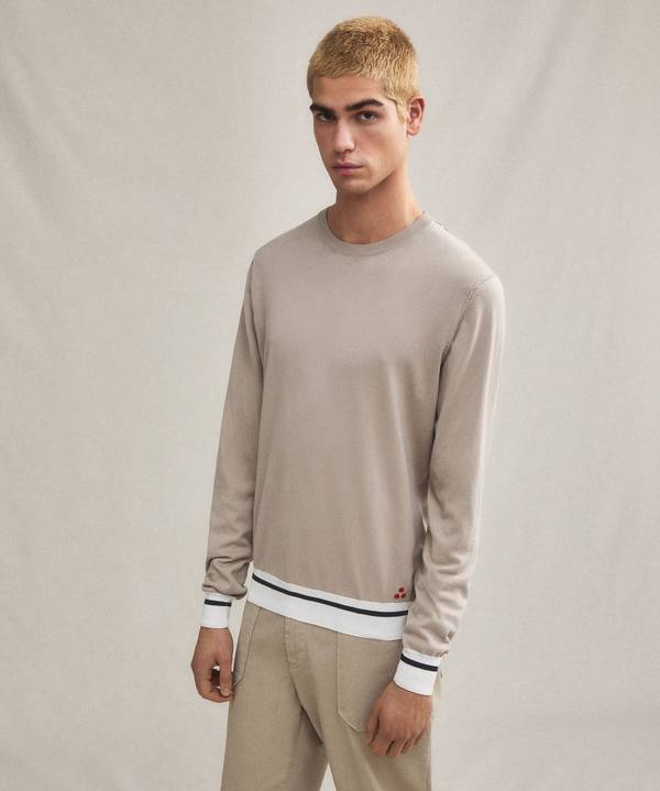 Peuterey Maglia tricot con dettagli rigati Saldi Di Fabbrica