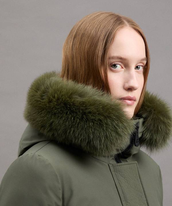 Peuterey Giacca Slim Con Pelliccia In Tono Colore Nuovo