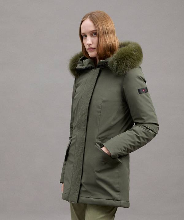 Peuterey Giacca Slim Con Pelliccia In Tono Colore Nuovo