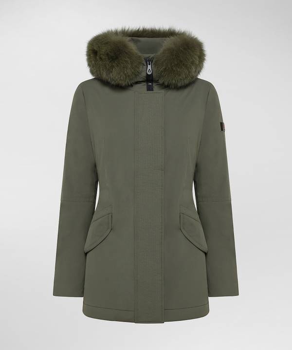 Peuterey Giacca Slim Con Pelliccia In Tono Colore Nuovo