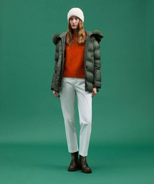 Peuterey Puffer Jacket Con Cappuccio Bordato In Pelliccia Qualità Garantita