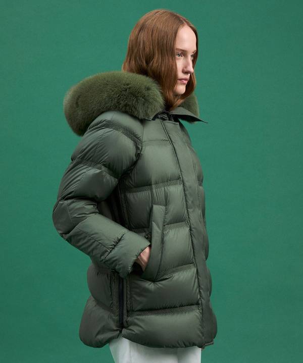 Peuterey Puffer Jacket Con Cappuccio Bordato In Pelliccia Qualità Garantita