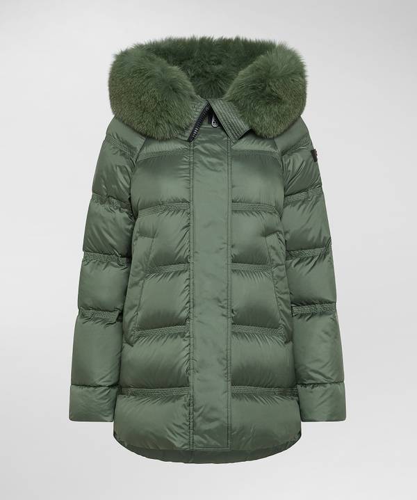 Peuterey Puffer Jacket Con Cappuccio Bordato In Pelliccia Qualità Garantita