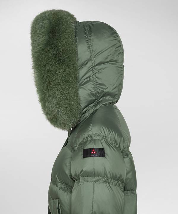 Peuterey Puffer Jacket Con Cappuccio Bordato In Pelliccia Qualità Garantita