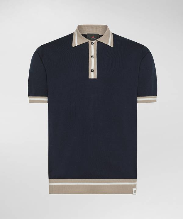 Peuterey Polo in tricot di cotone con dettagli rigati Negozio