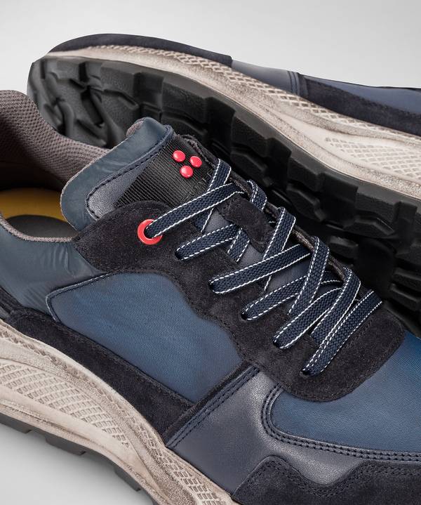 Peuterey Scarpa In Nylon E Pelle Con Suola Eva Effetto Used Consegna Veloce