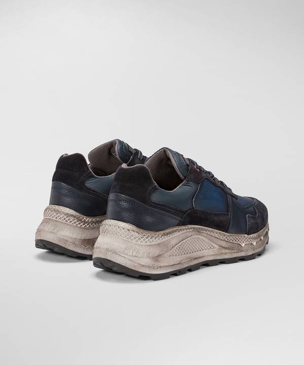 Peuterey Scarpa In Nylon E Pelle Con Suola Eva Effetto Used Consegna Veloce