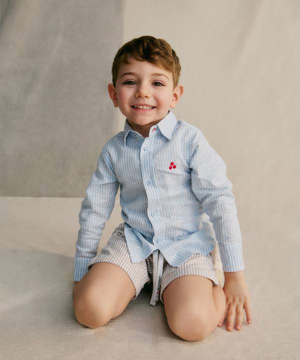 Peuterey Camicia rigata in lino Convenienza