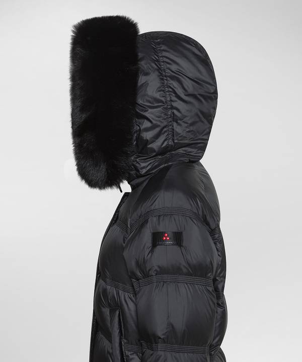 Peuterey Puffer Jacket Con Cappuccio Bordato In Pelliccia Vendite Flash