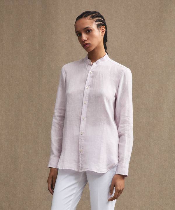 Peuterey Camicia di lino collo alla coreana Nuovo