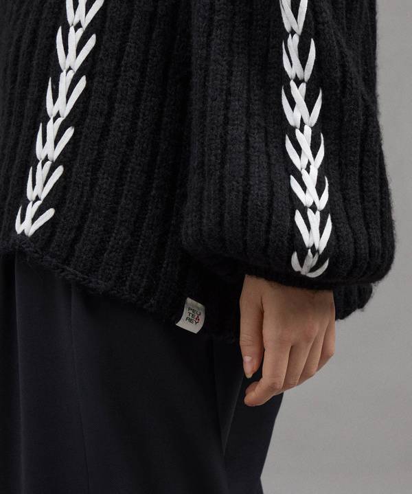 Peuterey Maxi Maglia In Alpaca Lavorata A Mano Italy