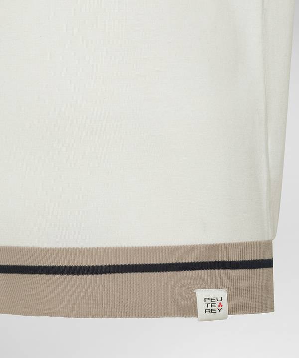 Peuterey Polo in tricot di cotone con dettagli rigati Sottocosto