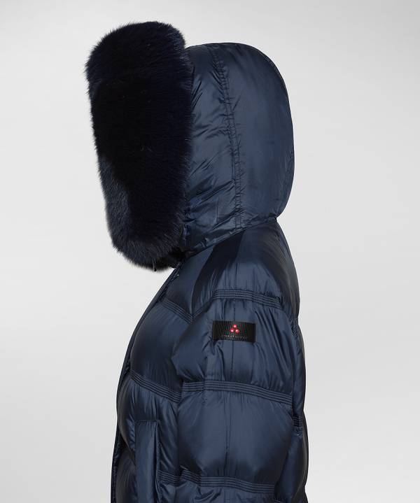 Peuterey Puffer Jacket Con Cappuccio Bordato In Pelliccia Negozi Online