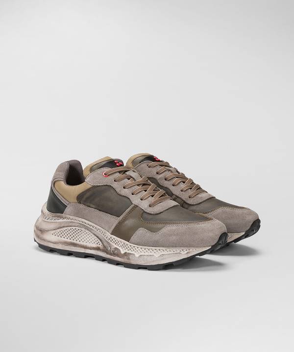 Peuterey Scarpa In Nylon E Pelle Con Suola Eva Effetto Used In Saldo