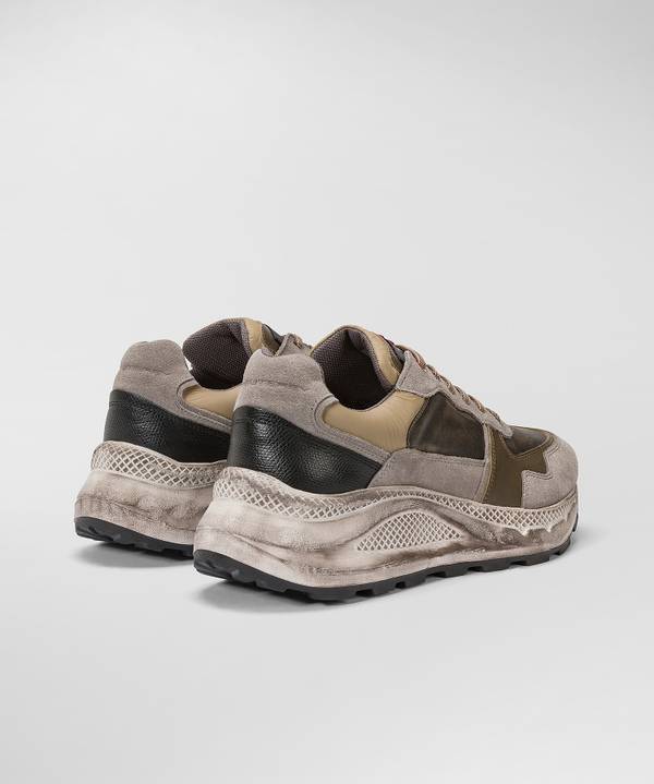 Peuterey Scarpa In Nylon E Pelle Con Suola Eva Effetto Used In Saldo