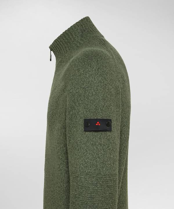 Peuterey Maglione Full Zip In Lana Con Effetto Moulinè Convenienza