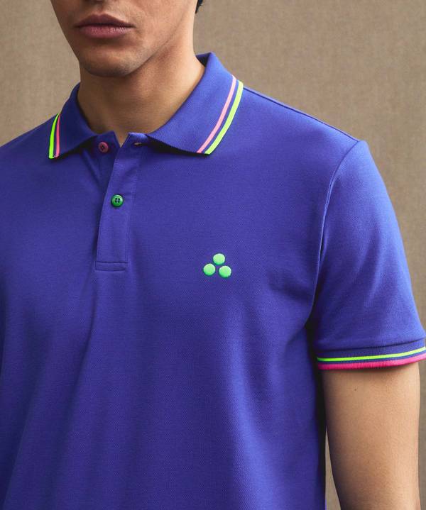 Peuterey Polo in piquet con dettagli fluo Nuova