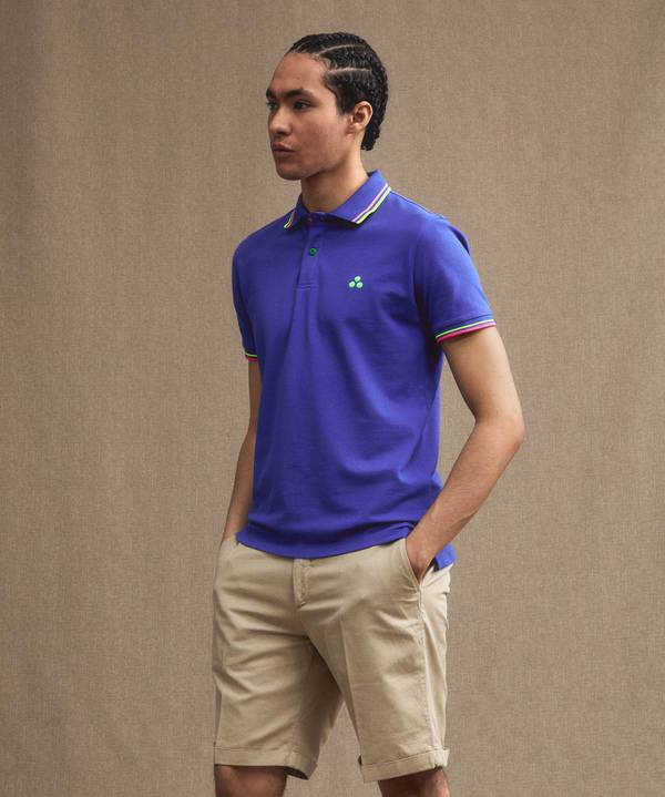 Peuterey Polo in piquet con dettagli fluo Nuova