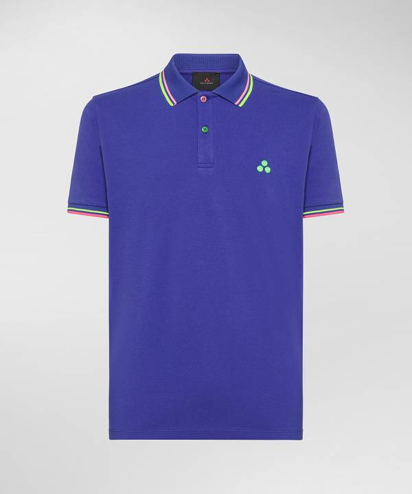 Peuterey Polo in piquet con dettagli fluo Nuova