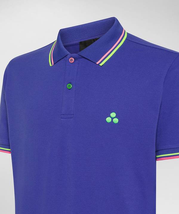 Peuterey Polo in piquet con dettagli fluo Nuova