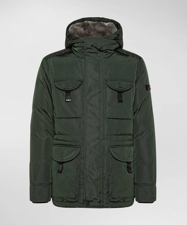 Peuterey Field Jacket In Taffeta’ Con Cappuccio In Pelliccia Ritorno libero