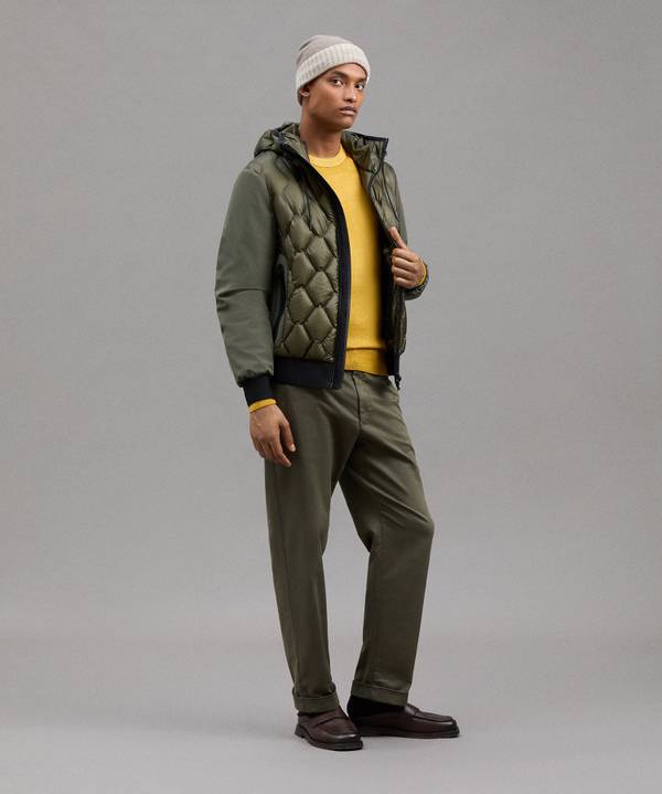 Peuterey Bomber Bimateriale Con Trapunta Geometrica Italia