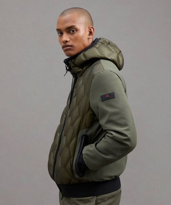 Peuterey Bomber Bimateriale Con Trapunta Geometrica Italia
