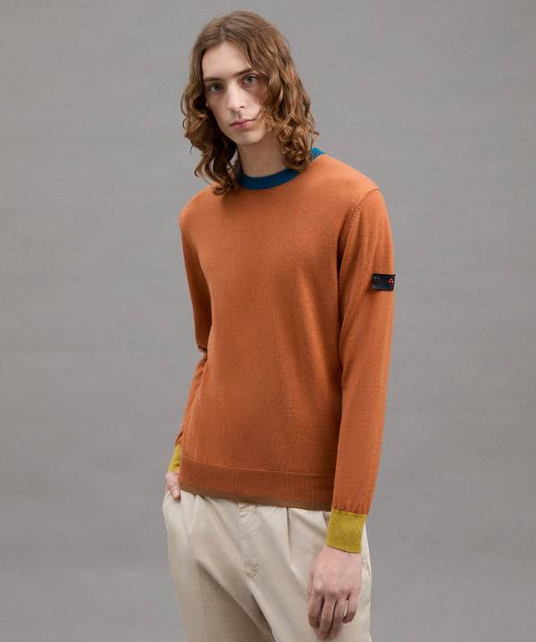 Peuterey Pullover In Tricot Misto Lana Con Dettagli A Contrasto Qualità