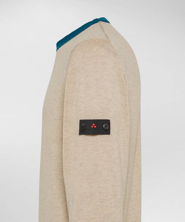 Peuterey Pullover In Tricot Misto Lana Con Dettagli A Contrasto Saldi