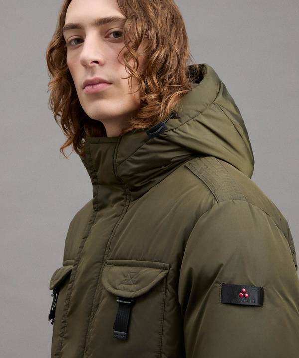 Peuterey Field Jacket In Taffeta’ Con Cappuccio In Pelliccia In Saldo
