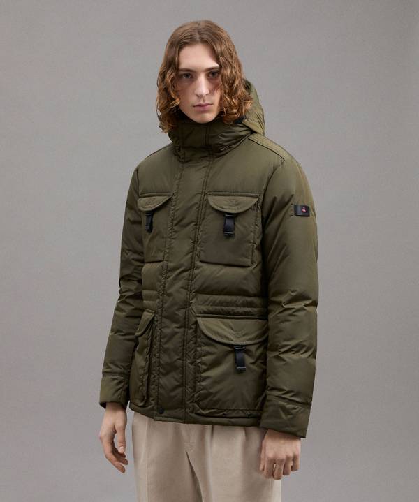 Peuterey Field Jacket In Taffeta’ Con Cappuccio In Pelliccia In Saldo