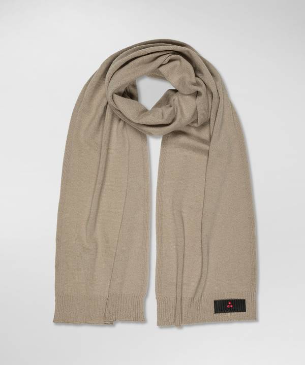 Peuterey Sciarpa In Tricot Misto Lana Con Fascetta Portalogo In Linea