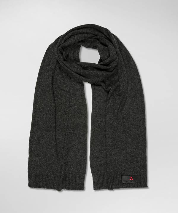 Peuterey Sciarpa In Tricot Misto Lana Con Fascetta Portalogo Promozione