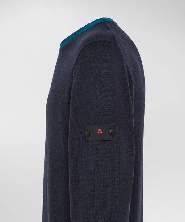 Peuterey Pullover In Tricot Misto Lana Con Dettagli A Contrasto Spedizione Gratuita